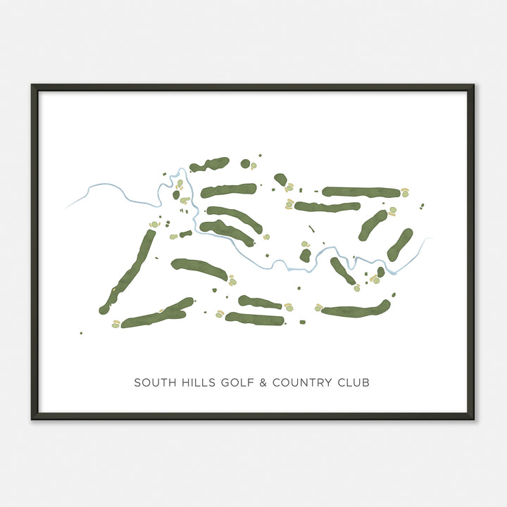 Print of South Hills Golf & Country Club Modern Map