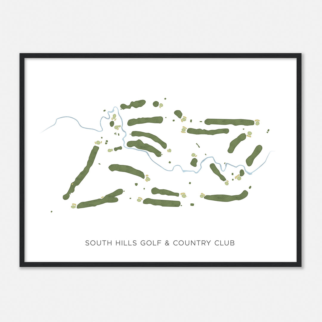 Print of South Hills Golf & Country Club Modern Map