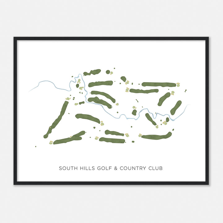 Print of South Hills Golf & Country Club Modern Map