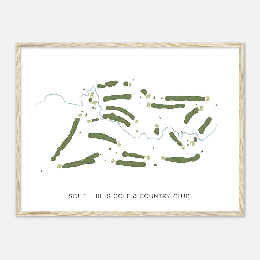 Print of South Hills Golf & Country Club Modern Map