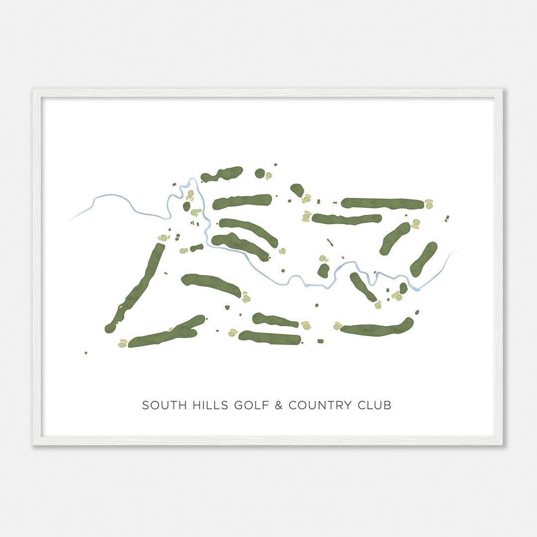 Print of South Hills Golf & Country Club Modern Map