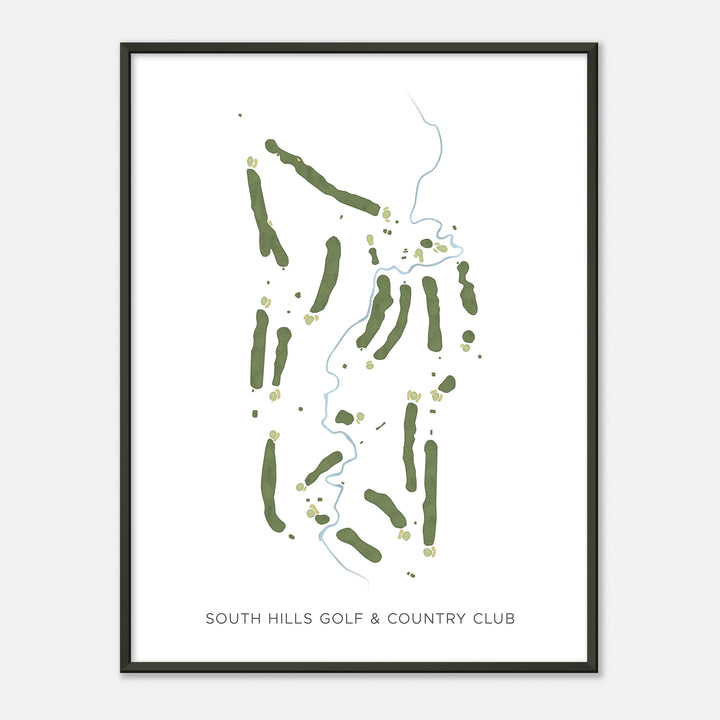 Print of South Hills Golf & Country Club Modern Map