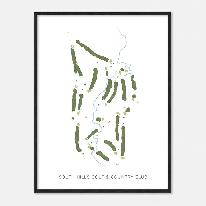 Print of South Hills Golf & Country Club Modern Map