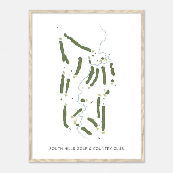 Print of South Hills Golf & Country Club Modern Map