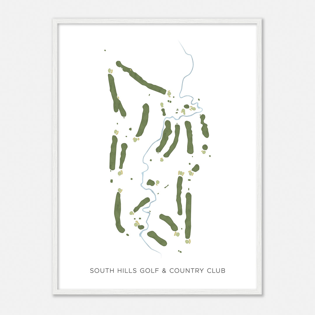 Print of South Hills Golf & Country Club Modern Map