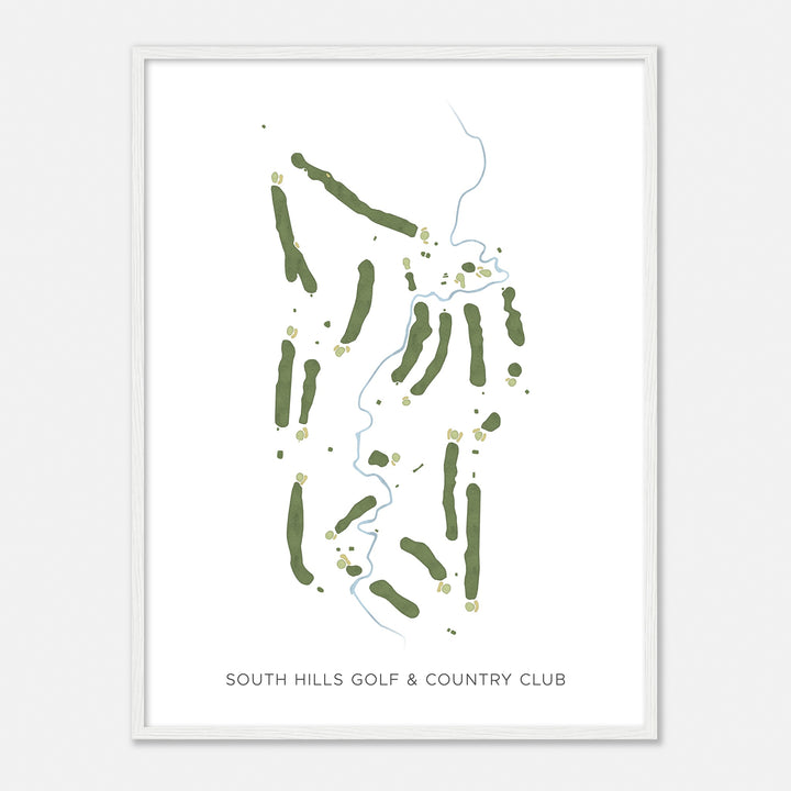 Print of South Hills Golf & Country Club Modern Map