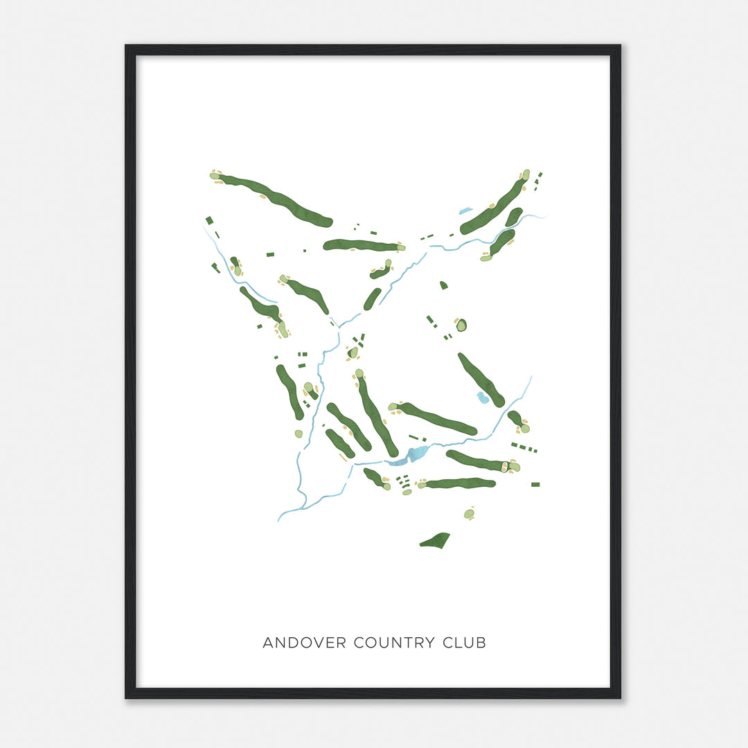 Print of Andover Country Club Modern Map