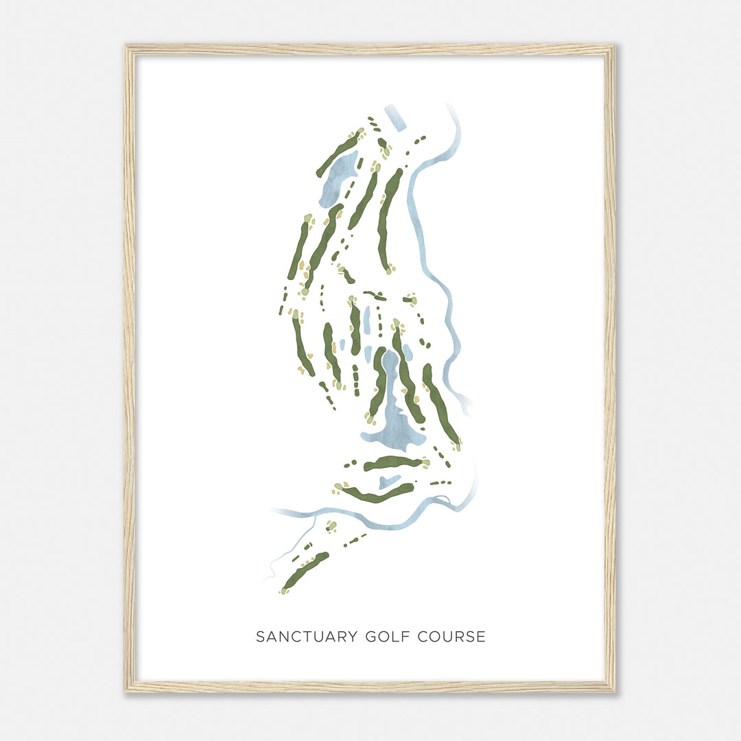 Print of Sanctuary Golf Course Modern Map
