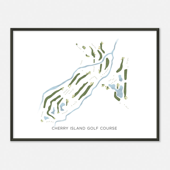 Print of Cherry Island Golf Course Modern Map