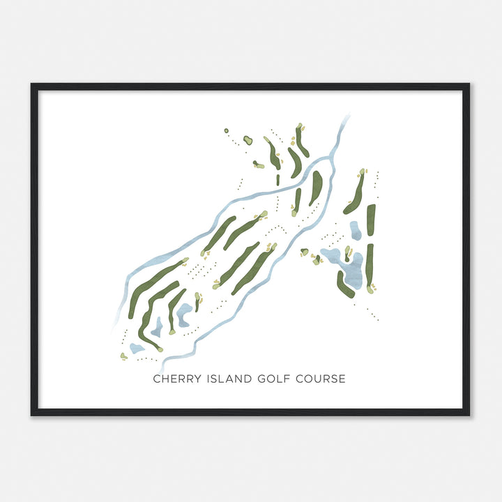 Print of Cherry Island Golf Course Modern Map