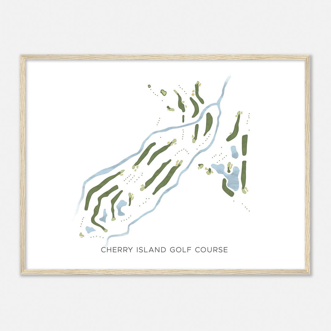 Print of Cherry Island Golf Course Modern Map