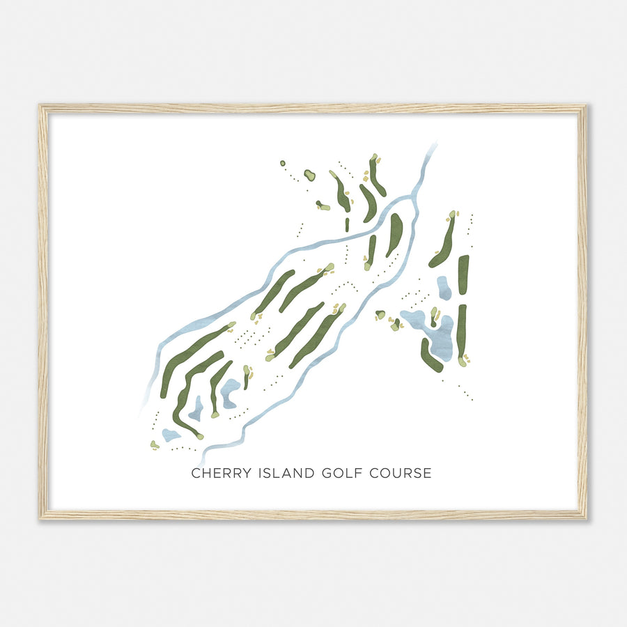 Print of Cherry Island Golf Course Modern Map