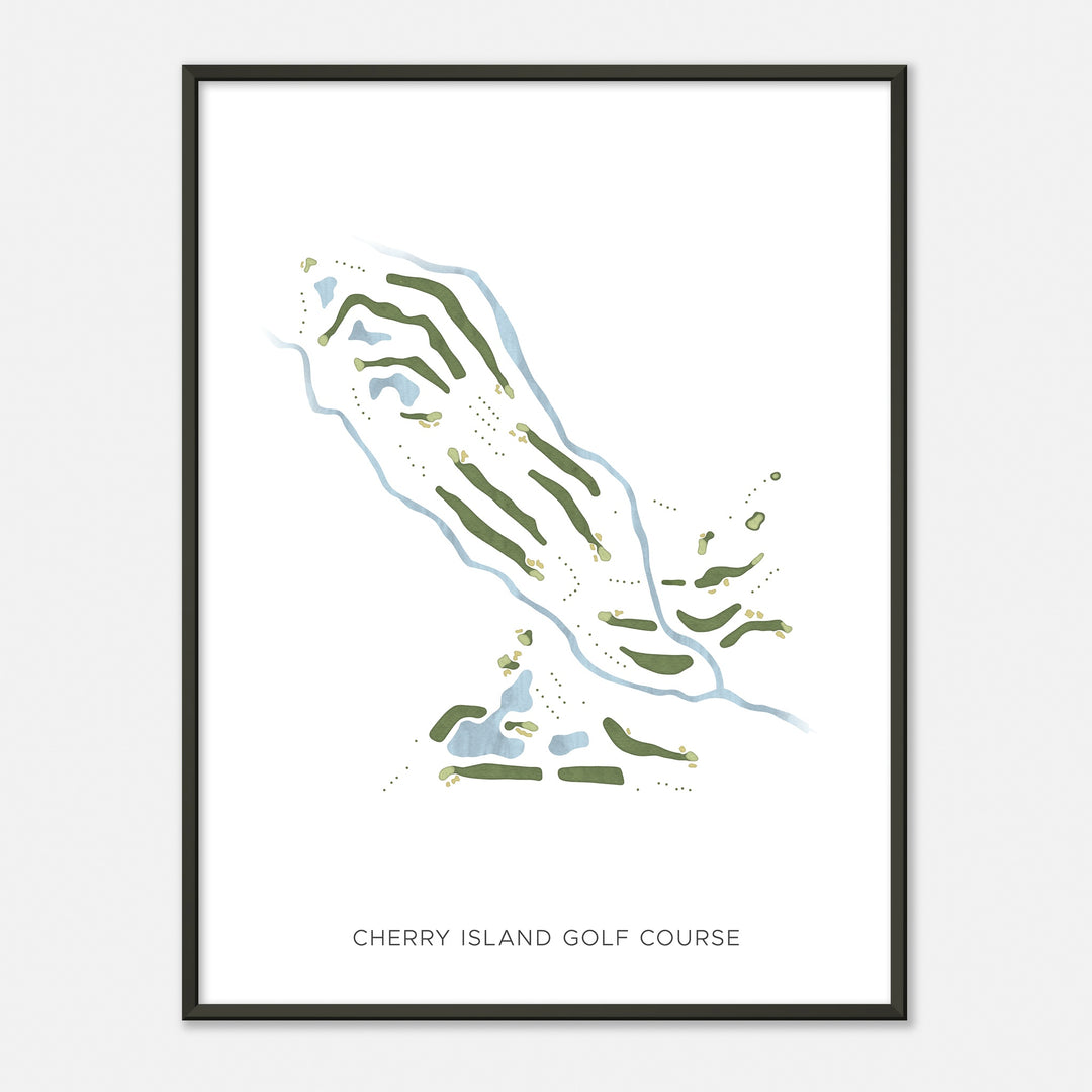 Print of Cherry Island Golf Course Modern Map