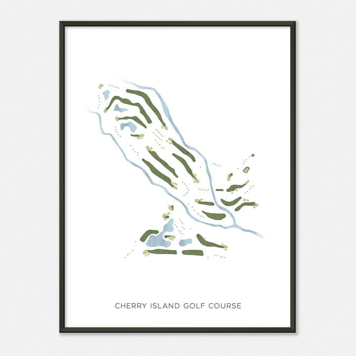 Print of Cherry Island Golf Course Modern Map