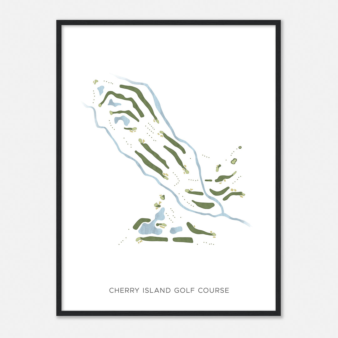 Print of Cherry Island Golf Course Modern Map