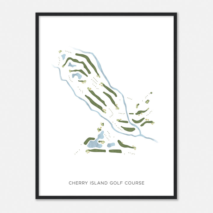 Print of Cherry Island Golf Course Modern Map