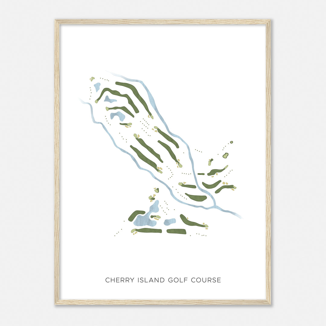 Print of Cherry Island Golf Course Modern Map