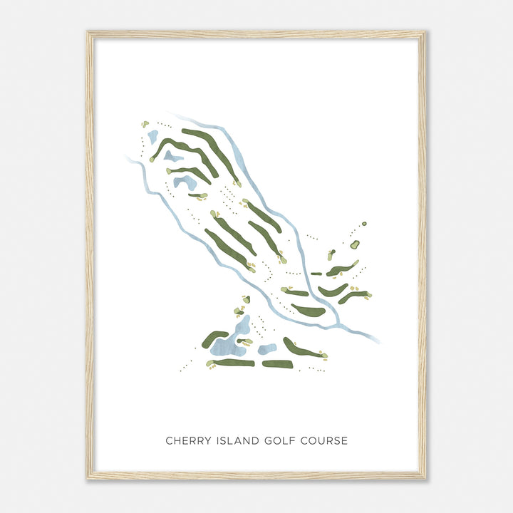 Print of Cherry Island Golf Course Modern Map