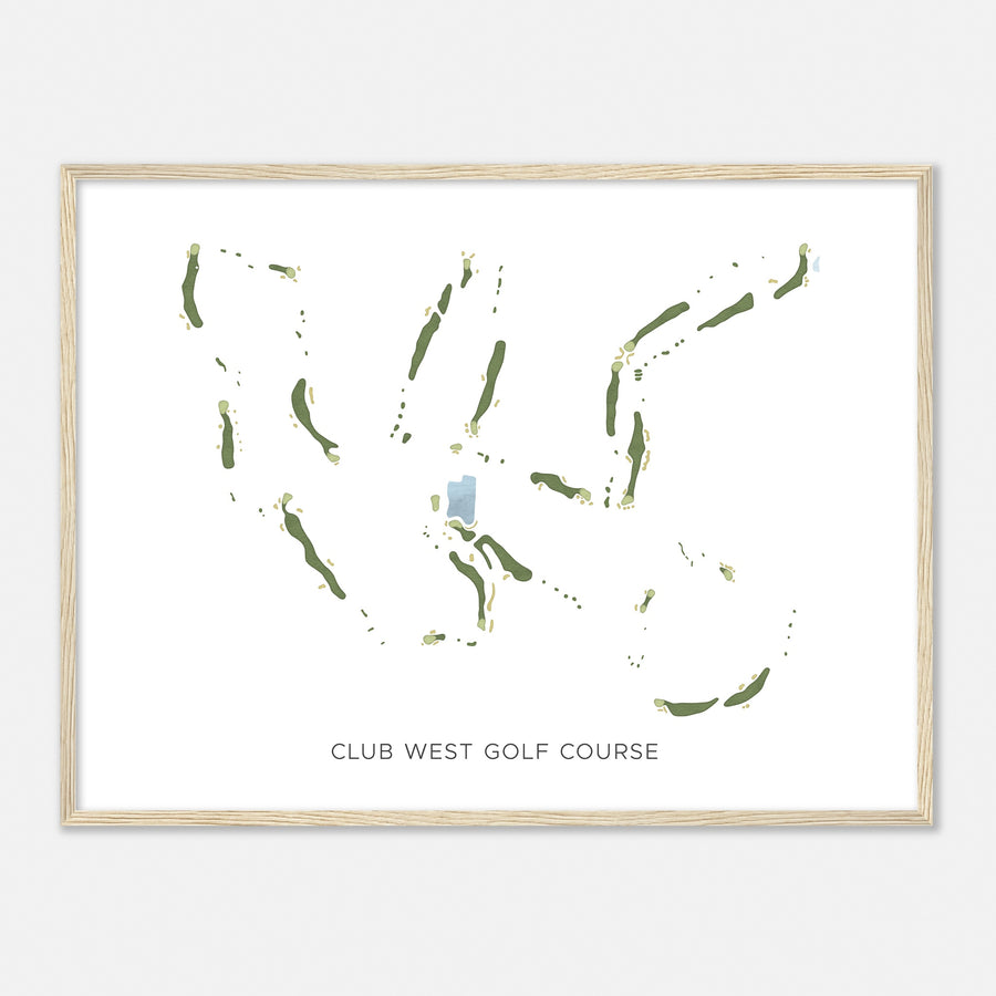 Print of Club West Golf Course Modern Map