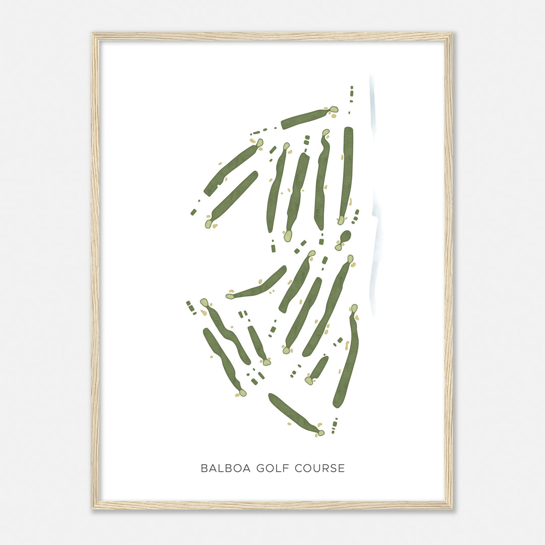 Print of Balboa Golf Course Modern Map