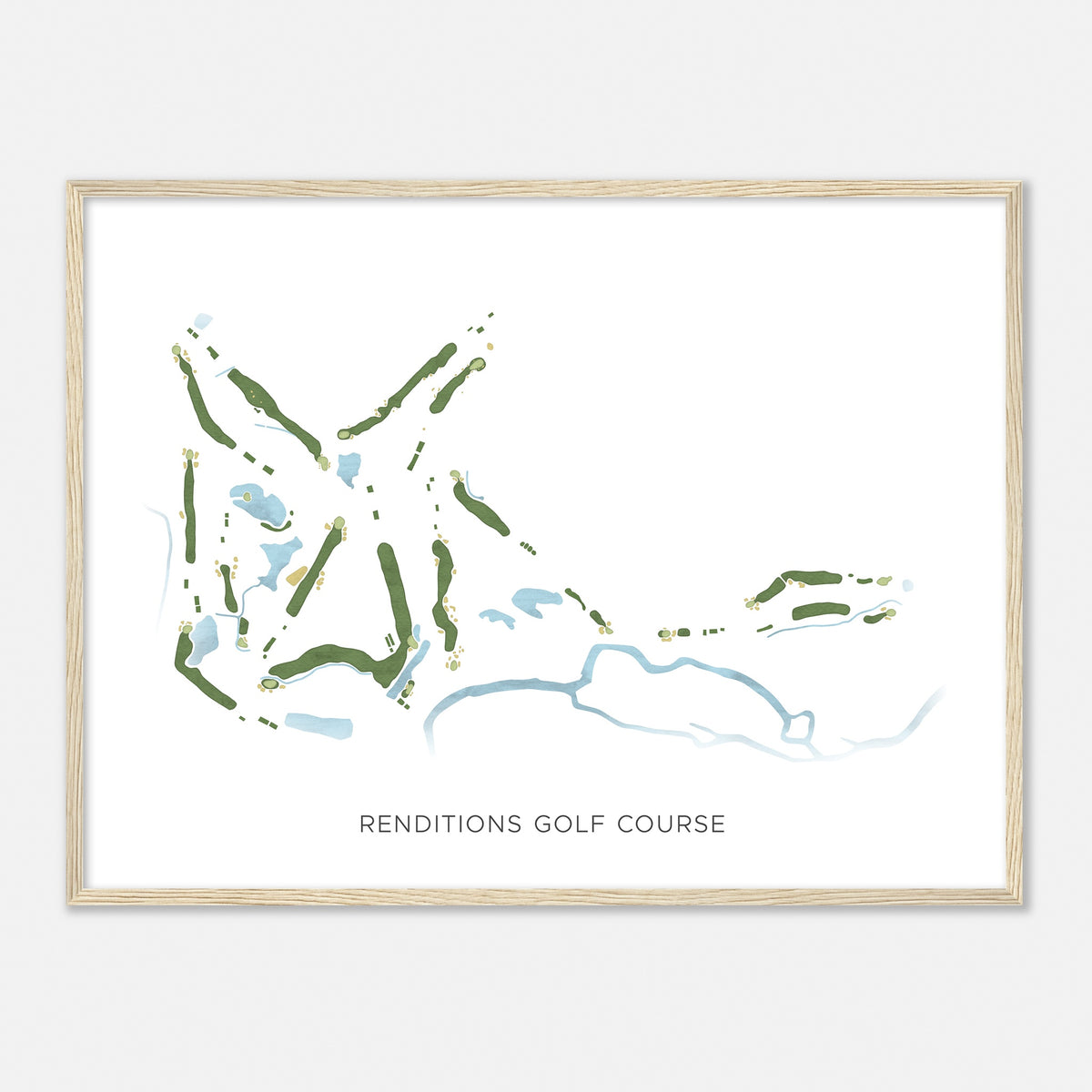 Print of Renditions Golf Course Modern Map