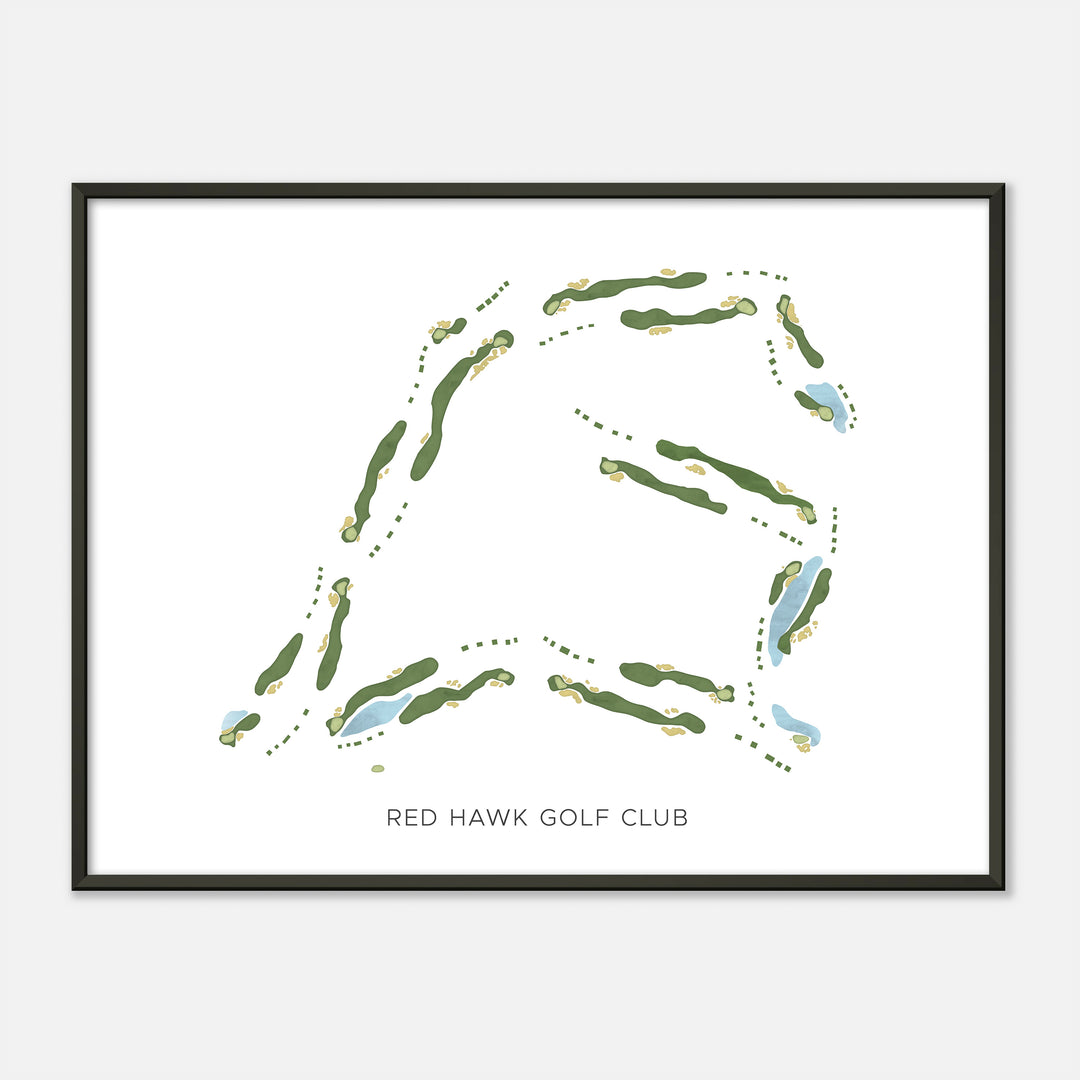 Print of Red Hawk Golf Club Modern Map