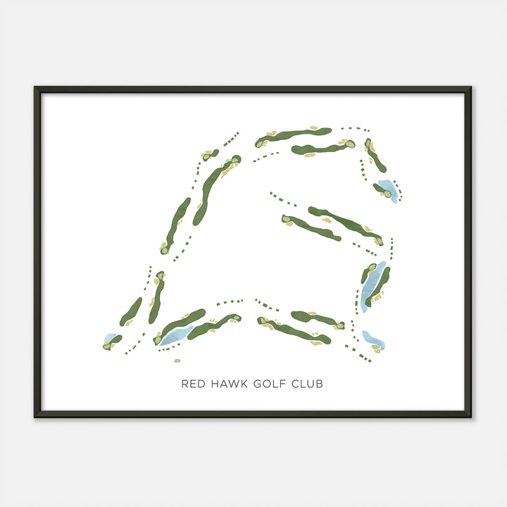 Print of Red Hawk Golf Club Modern Map