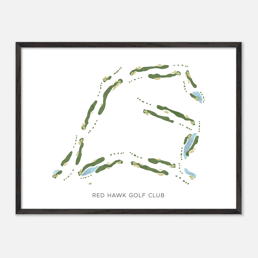 Print of Red Hawk Golf Club Modern Map