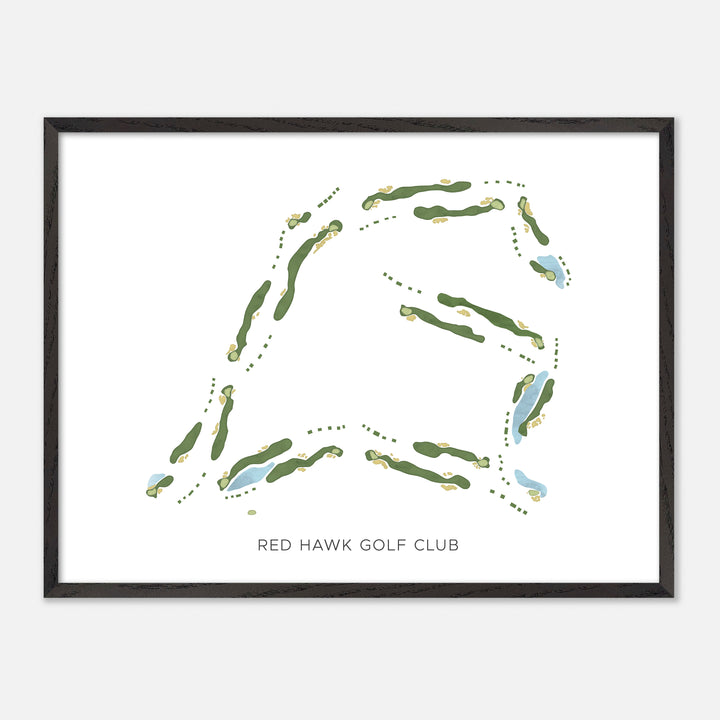 Print of Red Hawk Golf Club Modern Map