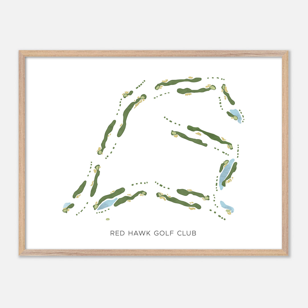 Print of Red Hawk Golf Club Modern Map