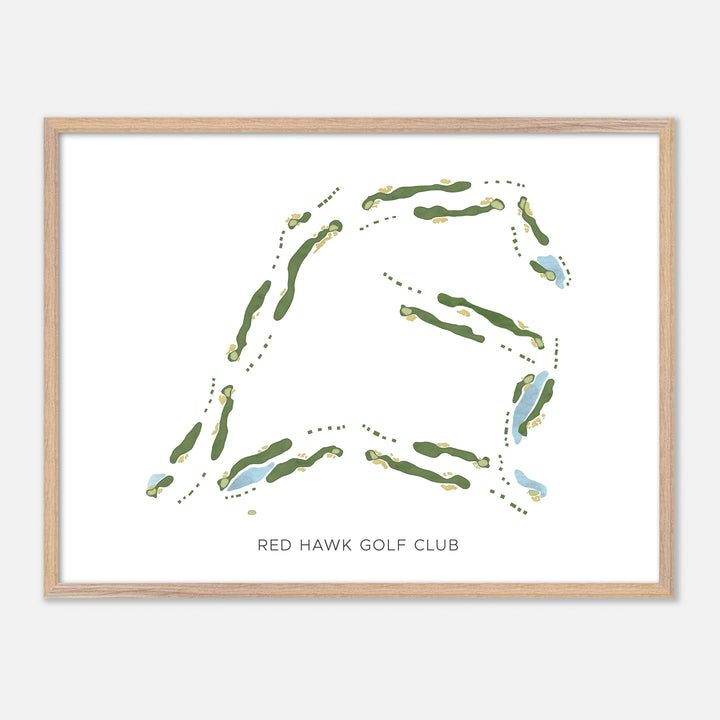 Print of Red Hawk Golf Club Modern Map