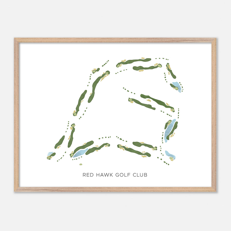 Print of Red Hawk Golf Club Modern Map
