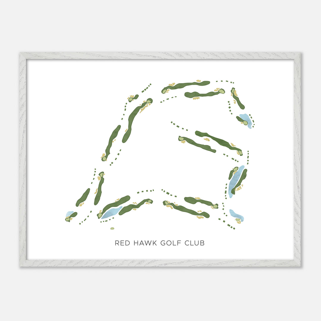 Print of Red Hawk Golf Club Modern Map
