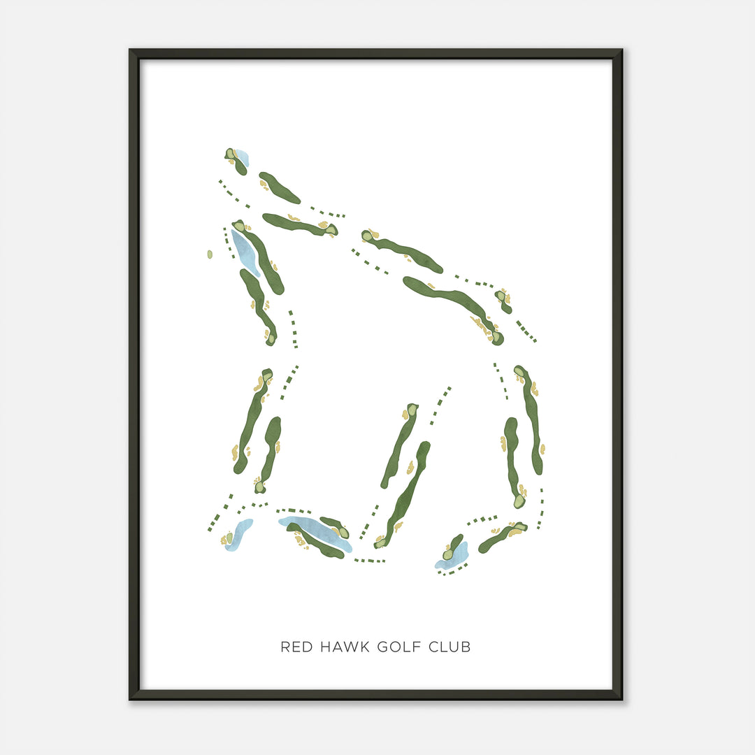 Print of Red Hawk Golf Club Modern Map
