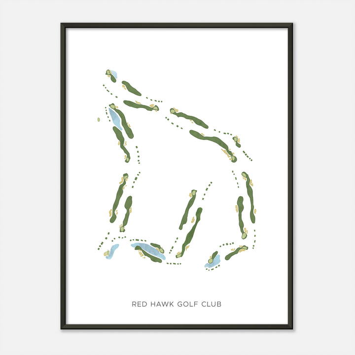 Print of Red Hawk Golf Club Modern Map