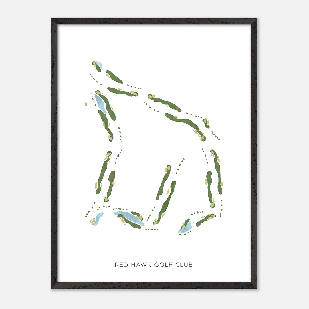Print of Red Hawk Golf Club Modern Map