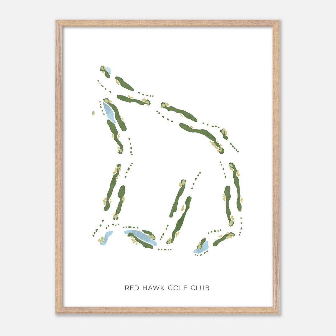 Print of Red Hawk Golf Club Modern Map