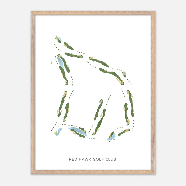 Print of Red Hawk Golf Club Modern Map