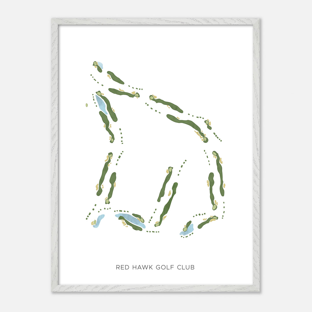 Print of Red Hawk Golf Club Modern Map