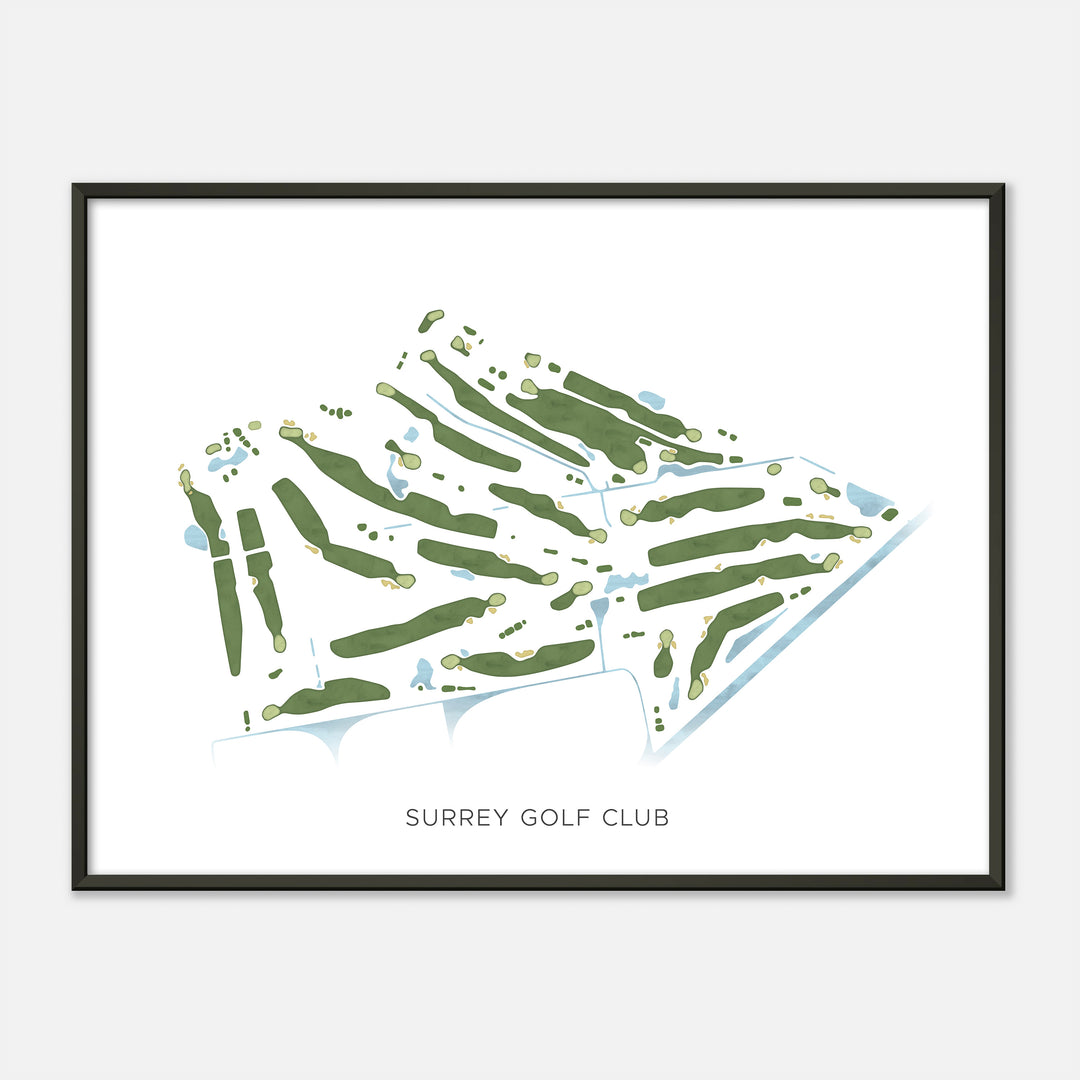 Print of Surrey Golf Club Modern Map
