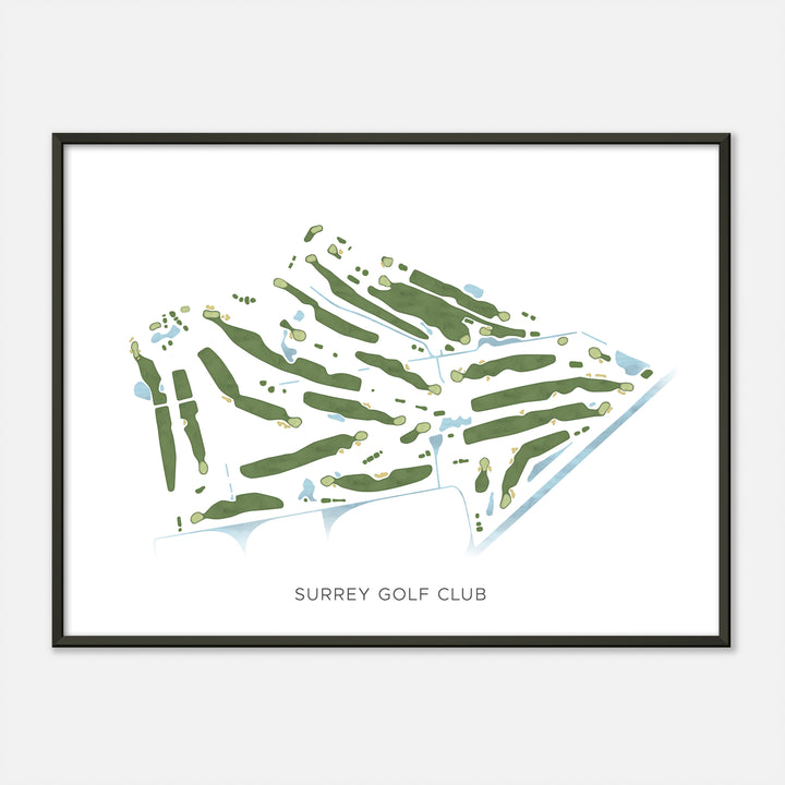 Print of Surrey Golf Club Modern Map