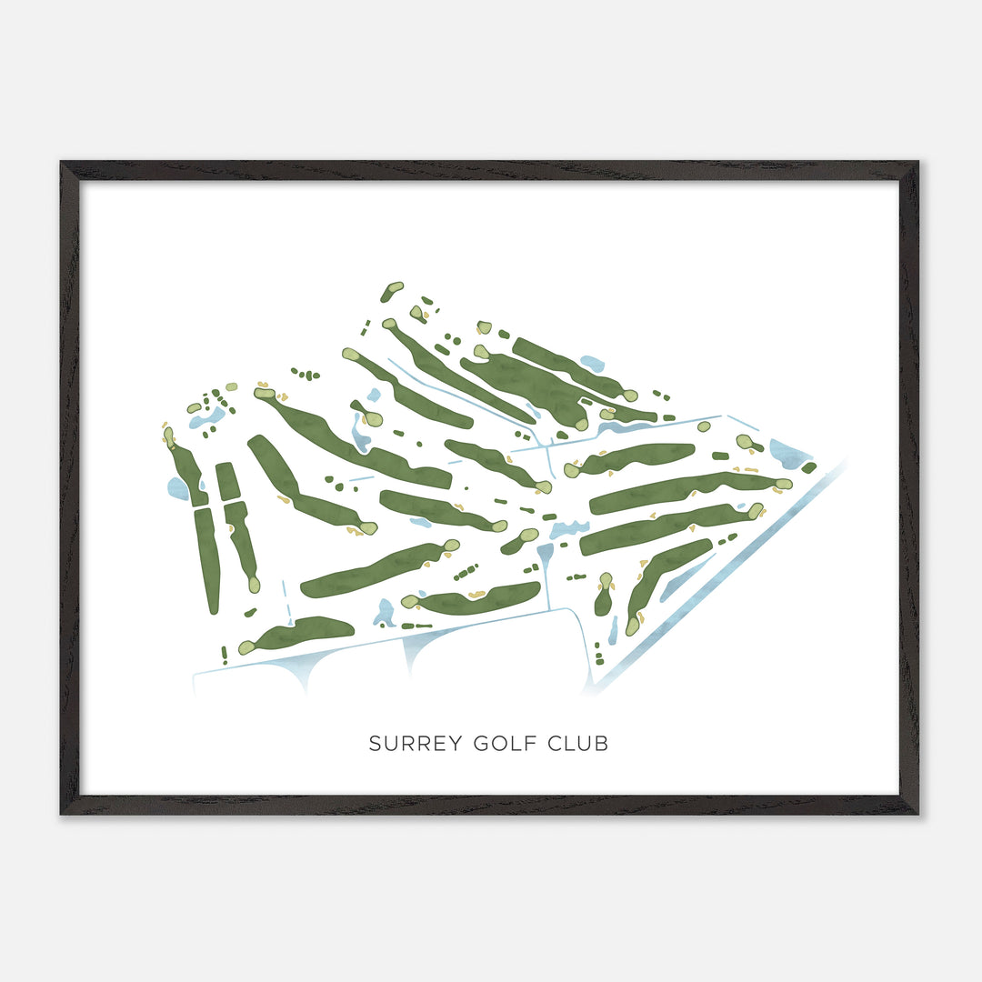 Print of Surrey Golf Club Modern Map
