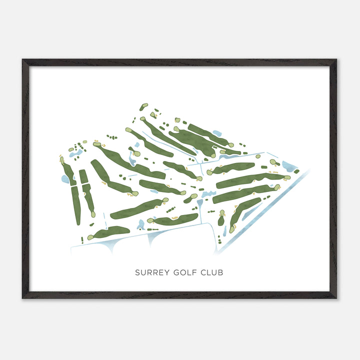 Print of Surrey Golf Club Modern Map