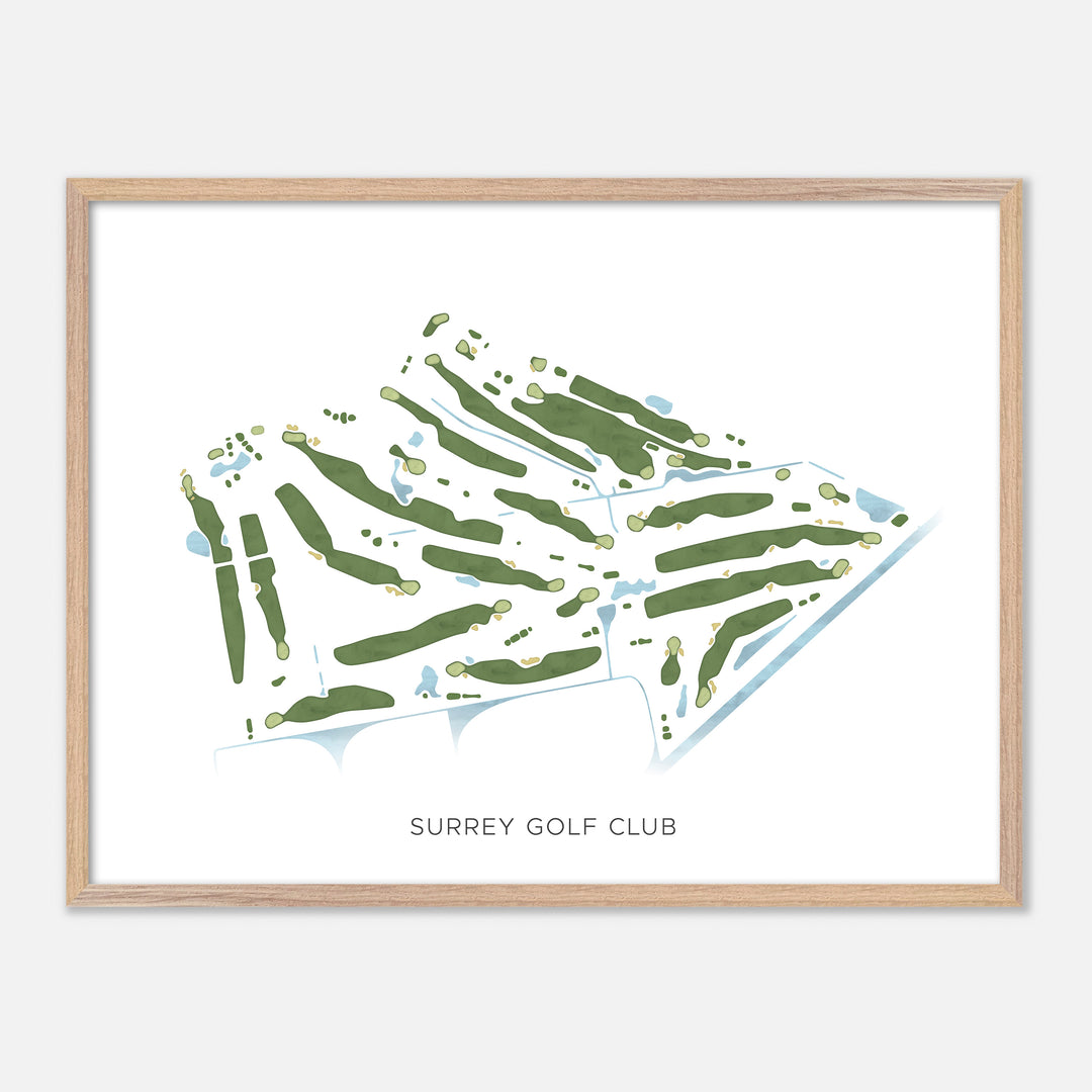 Print of Surrey Golf Club Modern Map