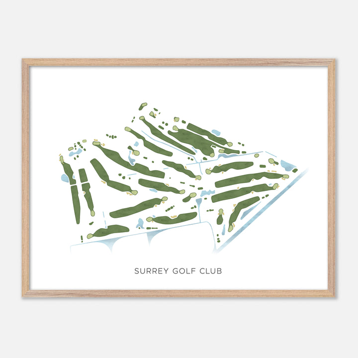 Print of Surrey Golf Club Modern Map