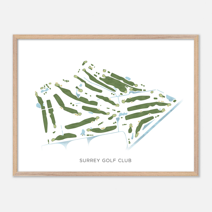 Print of Surrey Golf Club Modern Map