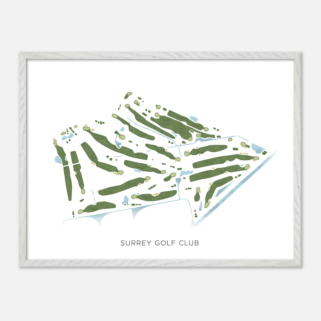 Print of Surrey Golf Club Modern Map