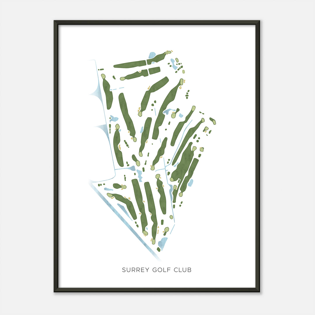 Print of Surrey Golf Club Modern Map