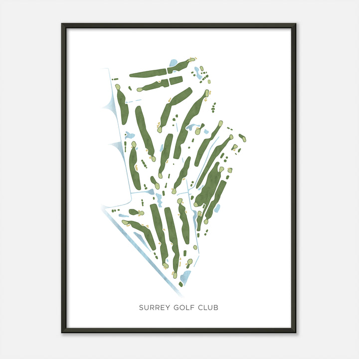 Print of Surrey Golf Club Modern Map