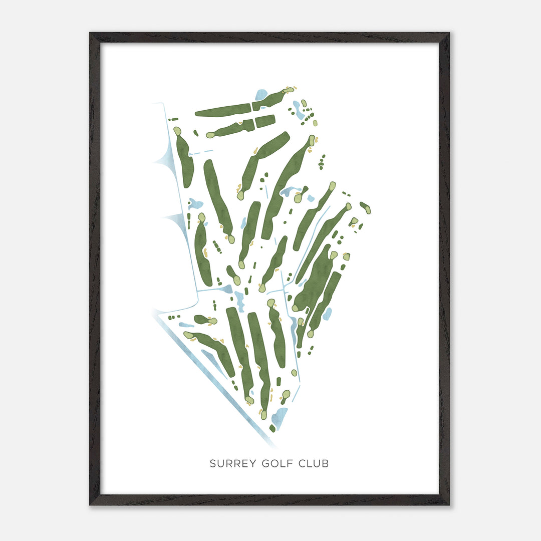 Print of Surrey Golf Club Modern Map